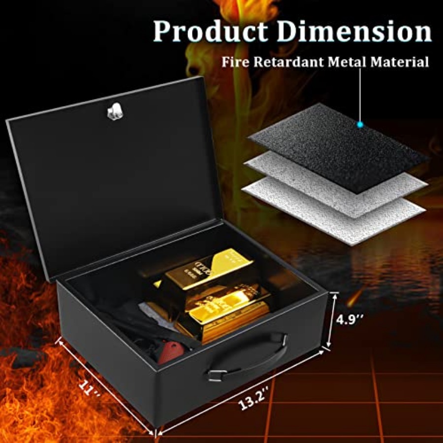 Portable Metal Safe Box with K – Fire Safe Document recenzja i cena