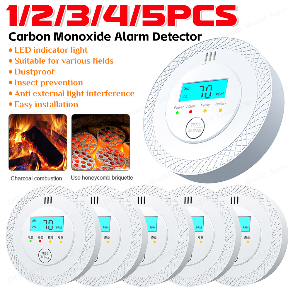 1-5PCS Carbon Monoxide Alarm D – Smoke Detector Interconnected recenzja i cena