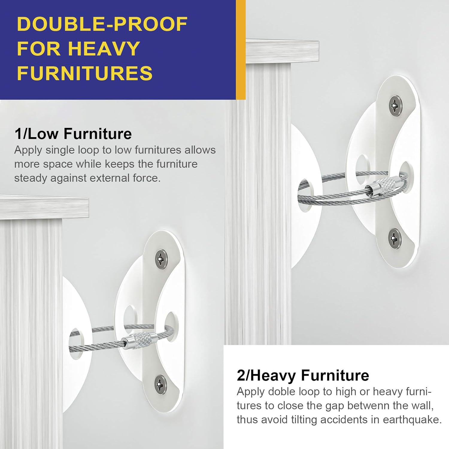 6 Set Furniture Wall Anchors A – Earthquake Anchor Strap recenzja i cena
