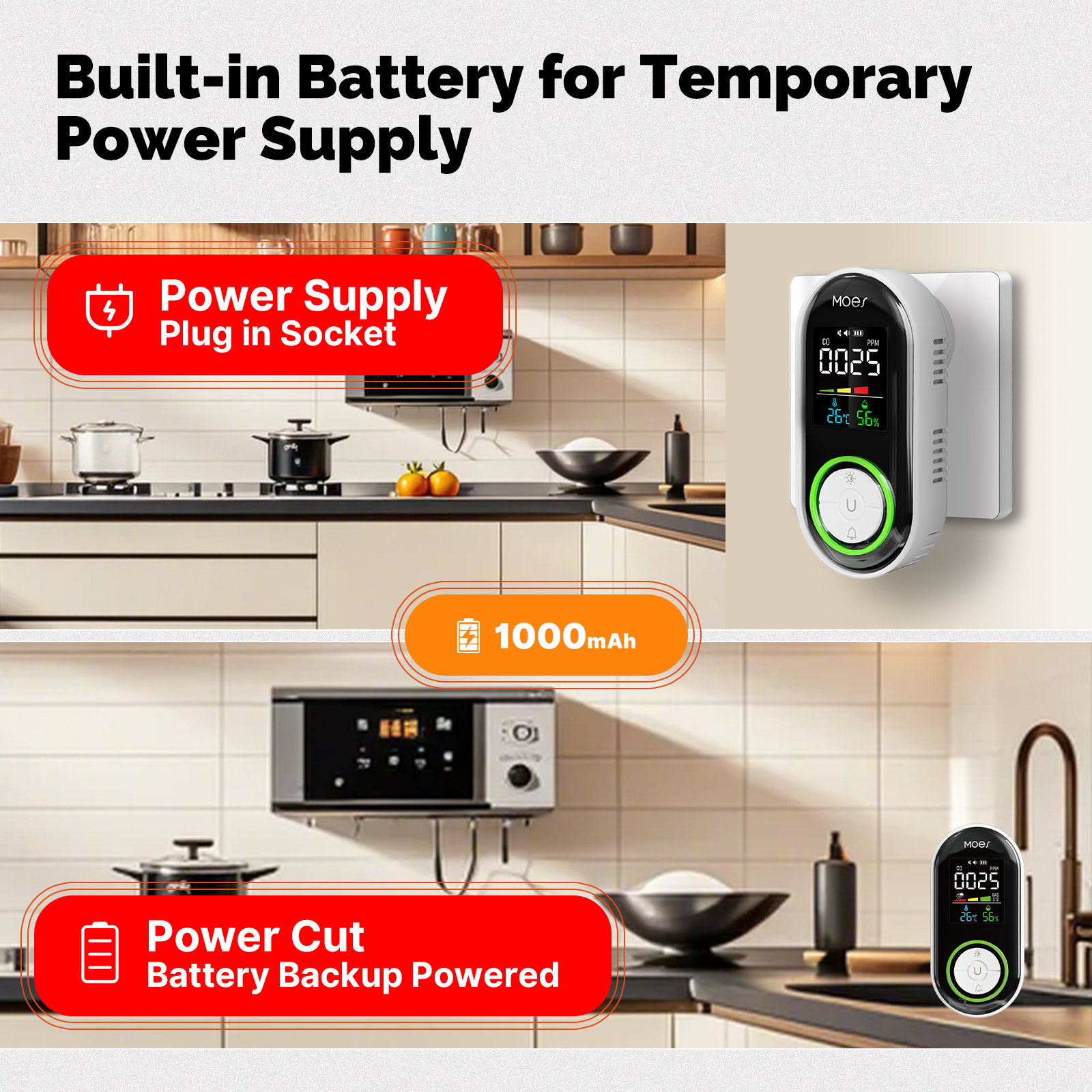 MOES CO Smoke Gas Detector Ala – Co Detector Plug recenzja i cena