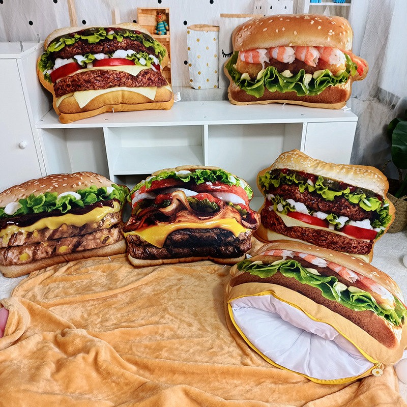 Lifelike Plush Hamburger Pillo – Fire Blanket Kitchen recenzja i cena