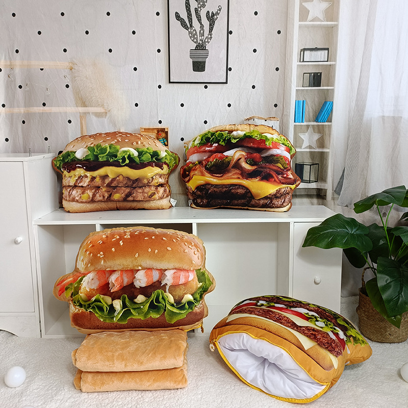 Lifelike Plush Hamburger Pillo – Fire Blanket Kitchen recenzja i cena