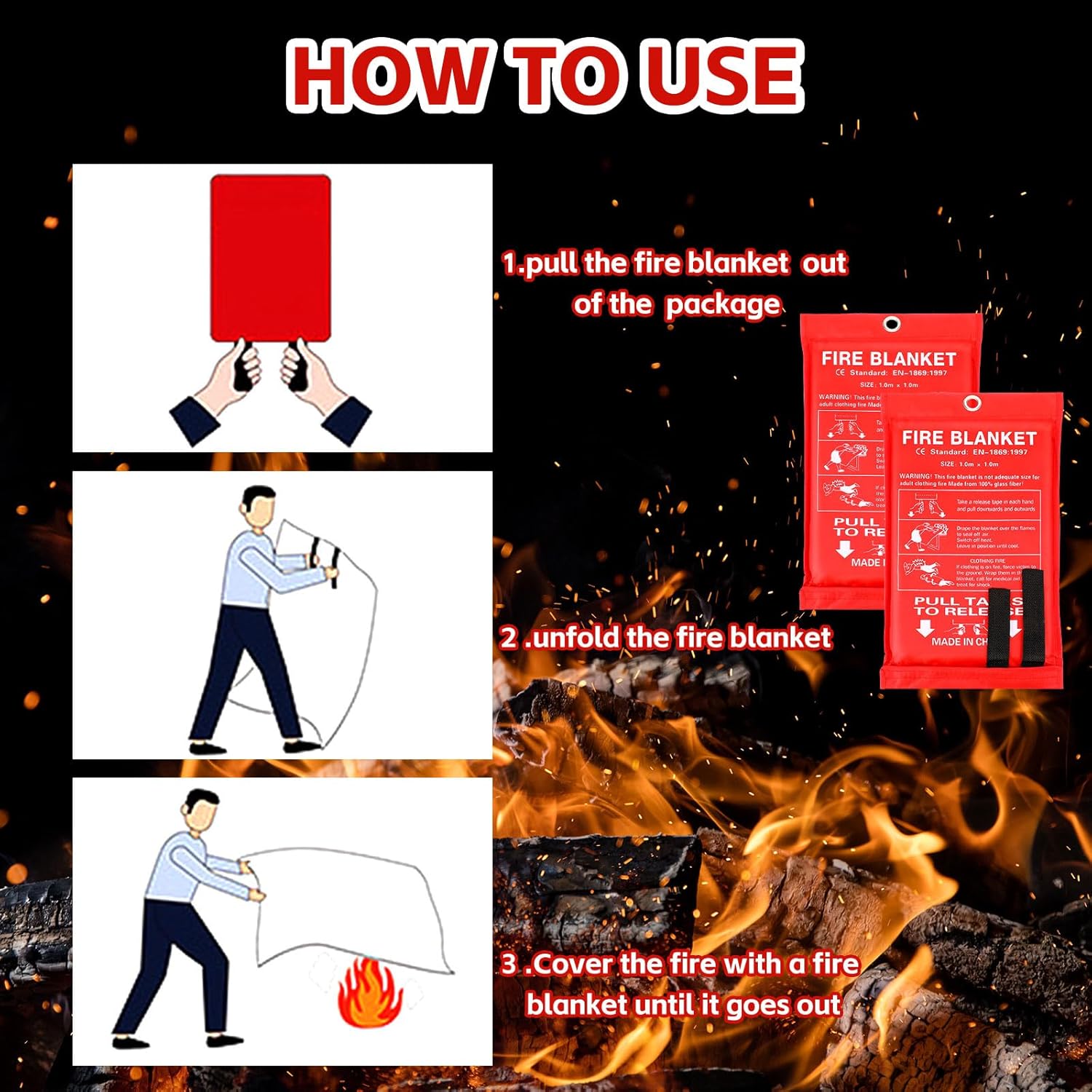 12 Pack Fire Blankets 39x39 In – Fire Blanket Kitchen recenzja i cena