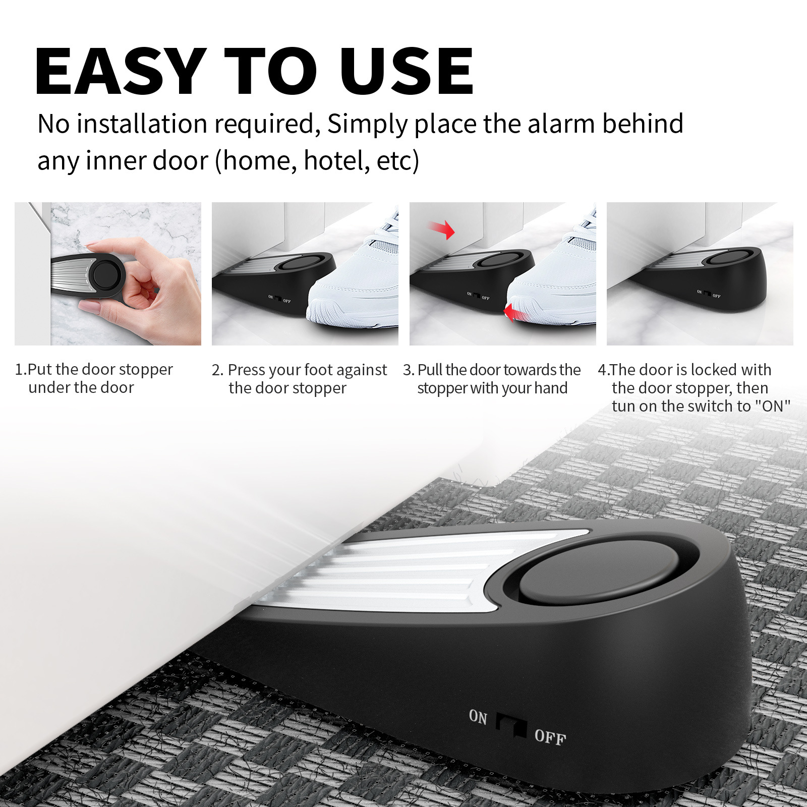Wireless 130dB Door Stop Alarm – Door Stop Alarm recenzja i cena