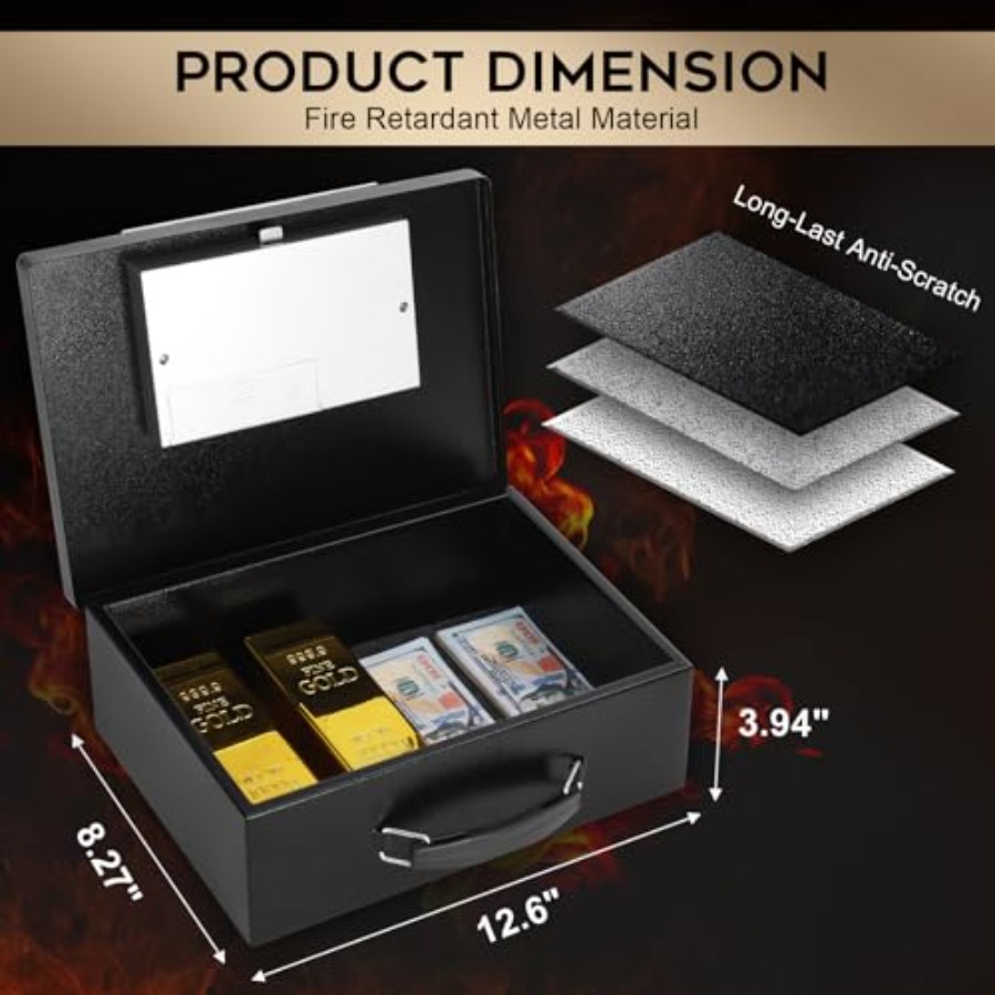 Portable Metal Safe Box with D – Fire Safe Document recenzja i cena