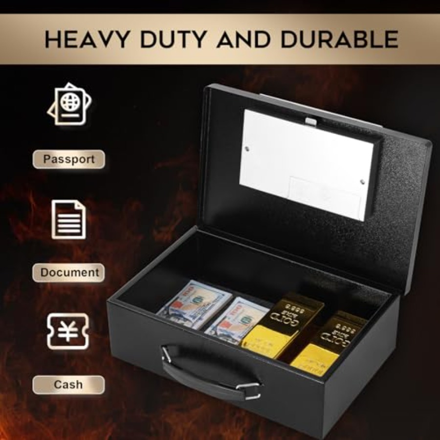 Portable Metal Safe Box with D – Fire Safe Document recenzja i cena