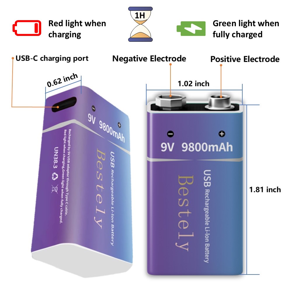 Rechargeable 9V Battery, 9800m – Smoke Detector Interconnected recenzja i cena