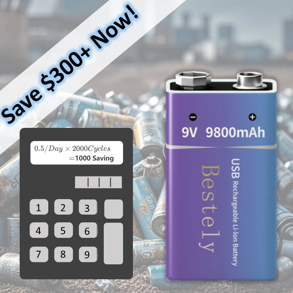 Rechargeable 9V Battery, 9800m – Smoke Detector Interconnected recenzja i cena