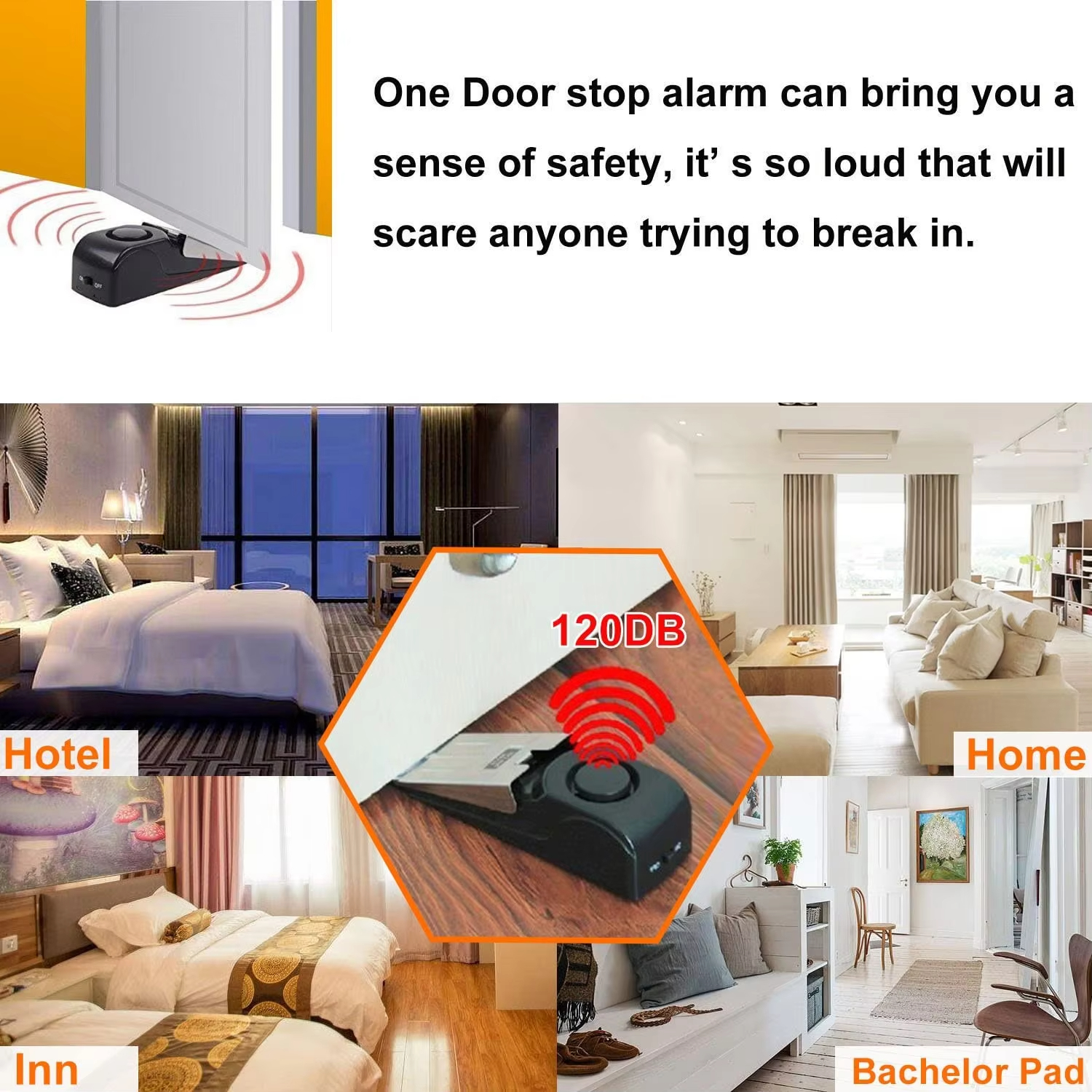 120db Wireless Stainless Steel – Door Stop Alarm recenzja i cena
