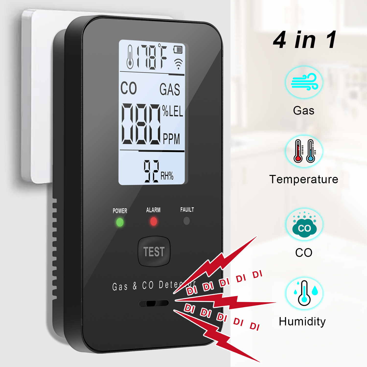 Natural Gas & Carbon Monoxide  – Co Detector Plug recenzja i cena