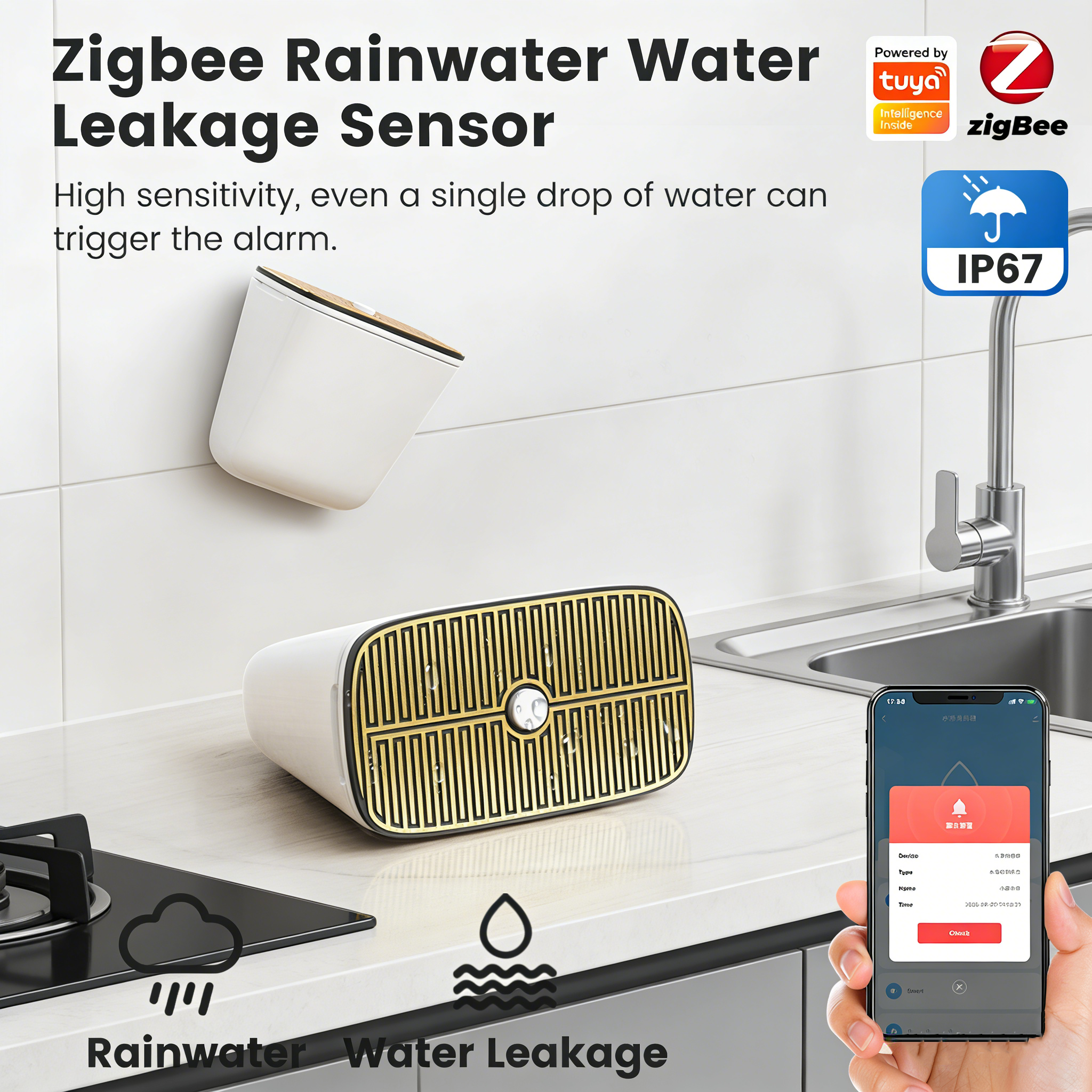 Tuya Zigbee Rainwater & Water  – Water Alarm Sensor recenzja i cena