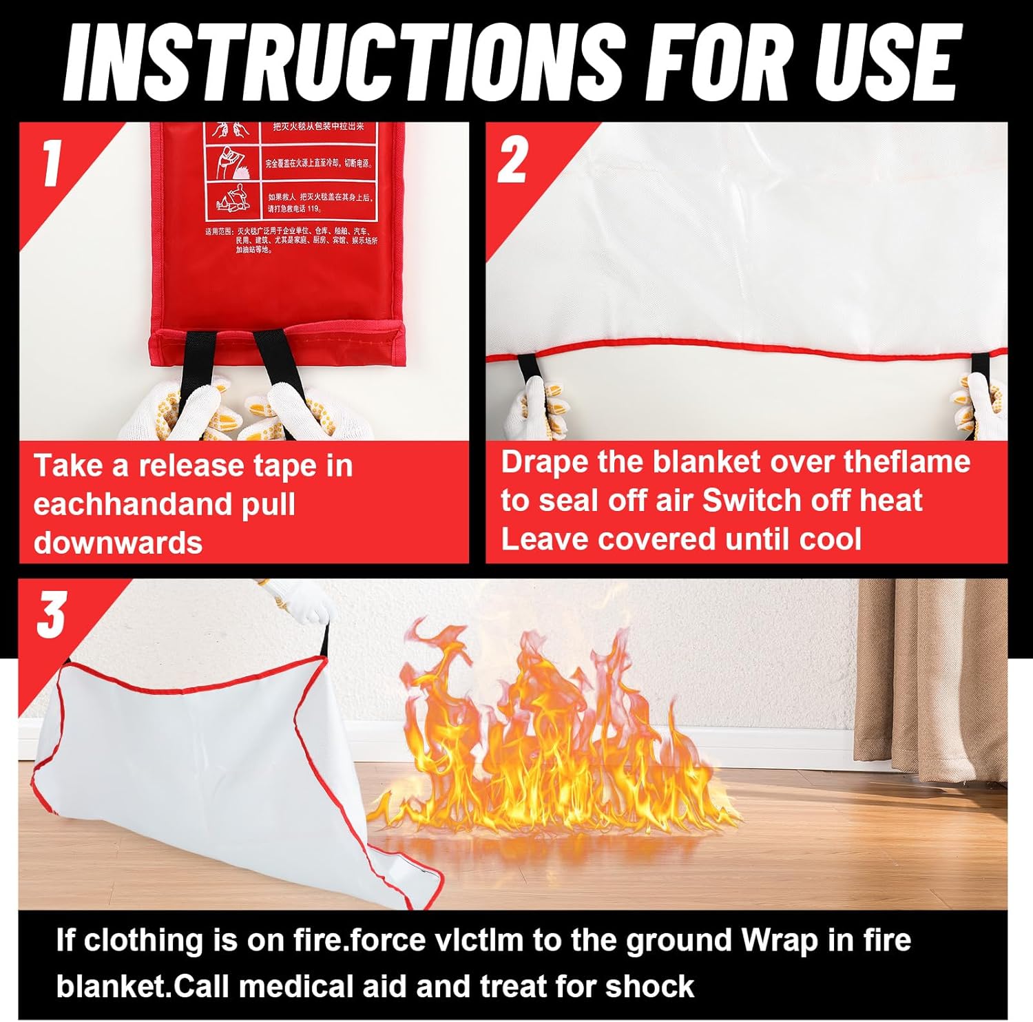 30 Pcs Fire Blankets 40x40 Inc – Fire Blanket Kitchen recenzja i cena