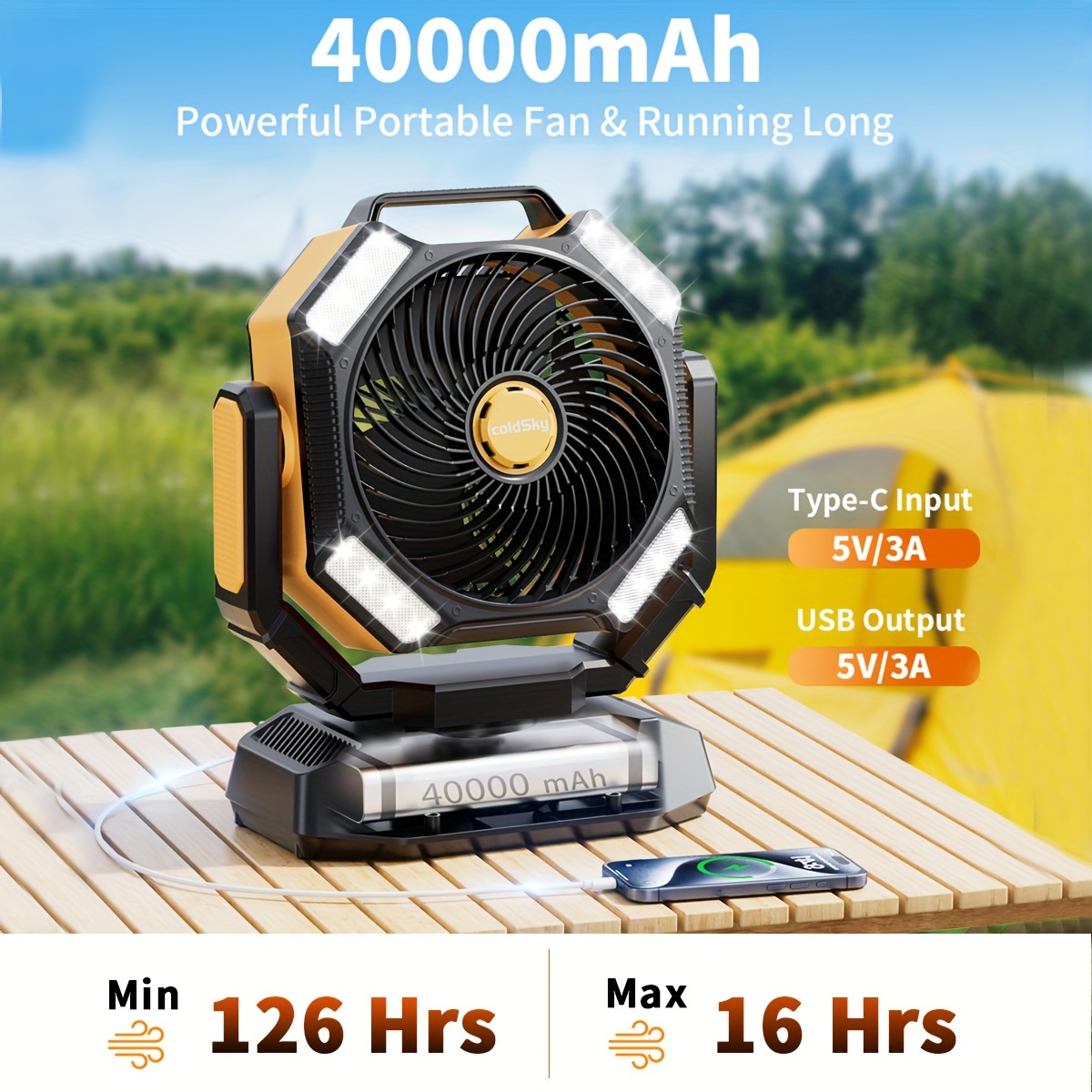 coldSky  Camping Fan, Battery  – Power Outage Light recenzja i cena