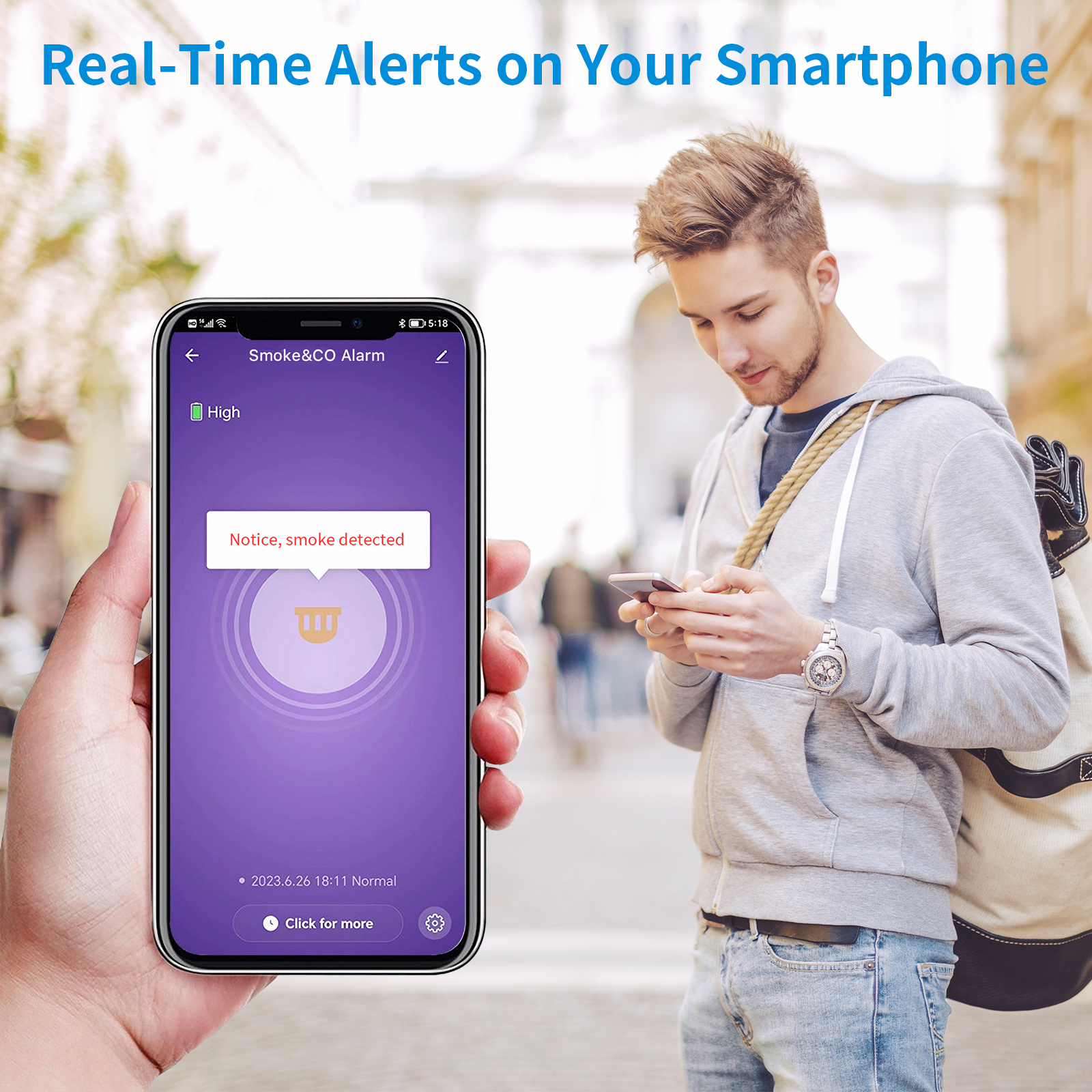 Wireless Interlinked Tuya Smok – Smoke Detector Interconnected recenzja i cena