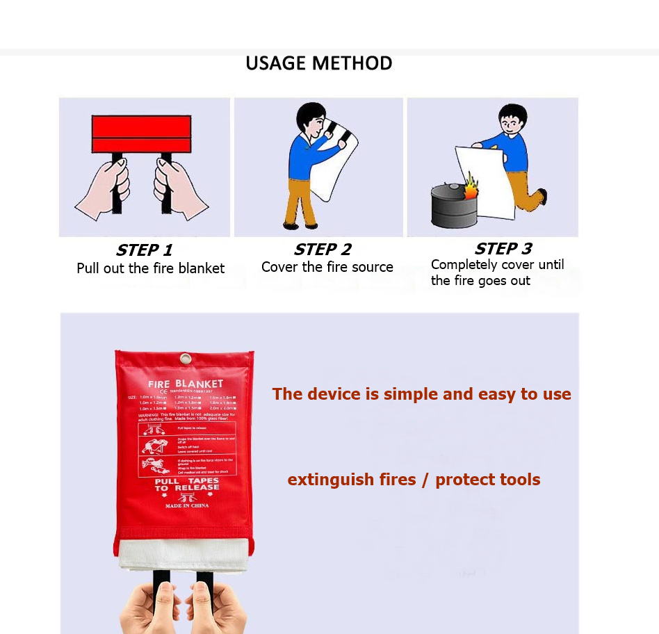 1M*1M Fire Blanket, Kitchen Es – Fire Blanket Kitchen recenzja i cena