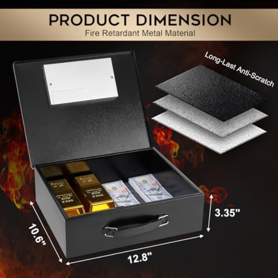 Portable Metal Safe Box with D – Fire Safe Document recenzja i cena