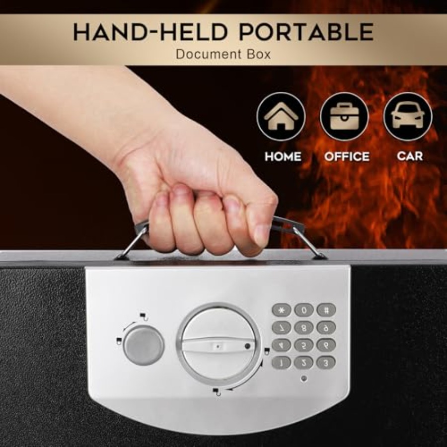 Portable Metal Safe Box with D – Fire Safe Document recenzja i cena