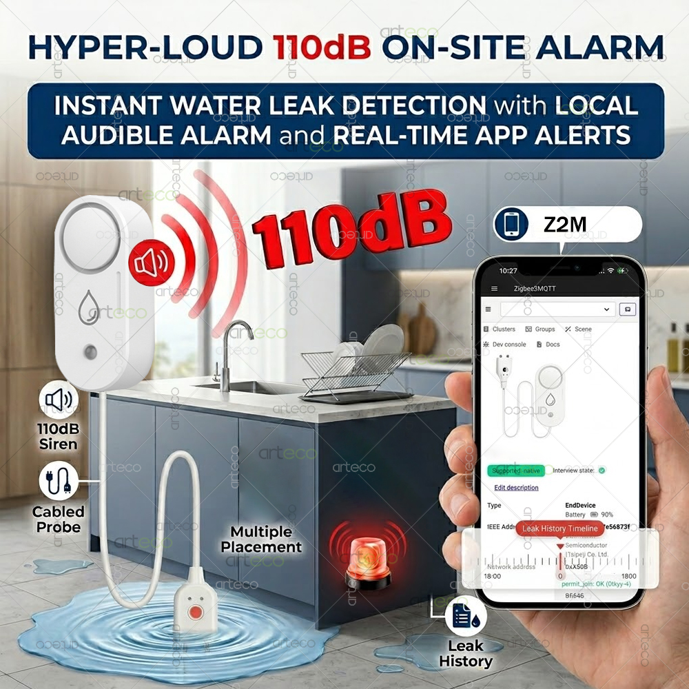 Zigbee Water Leak Detector Sma – Water Alarm Sensor recenzja i cena