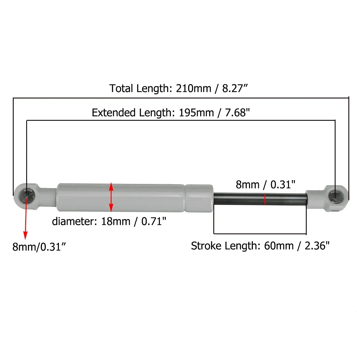 200-380N 195mm 8mm for RV Bed  – Window Lock Bar recenzja i cena