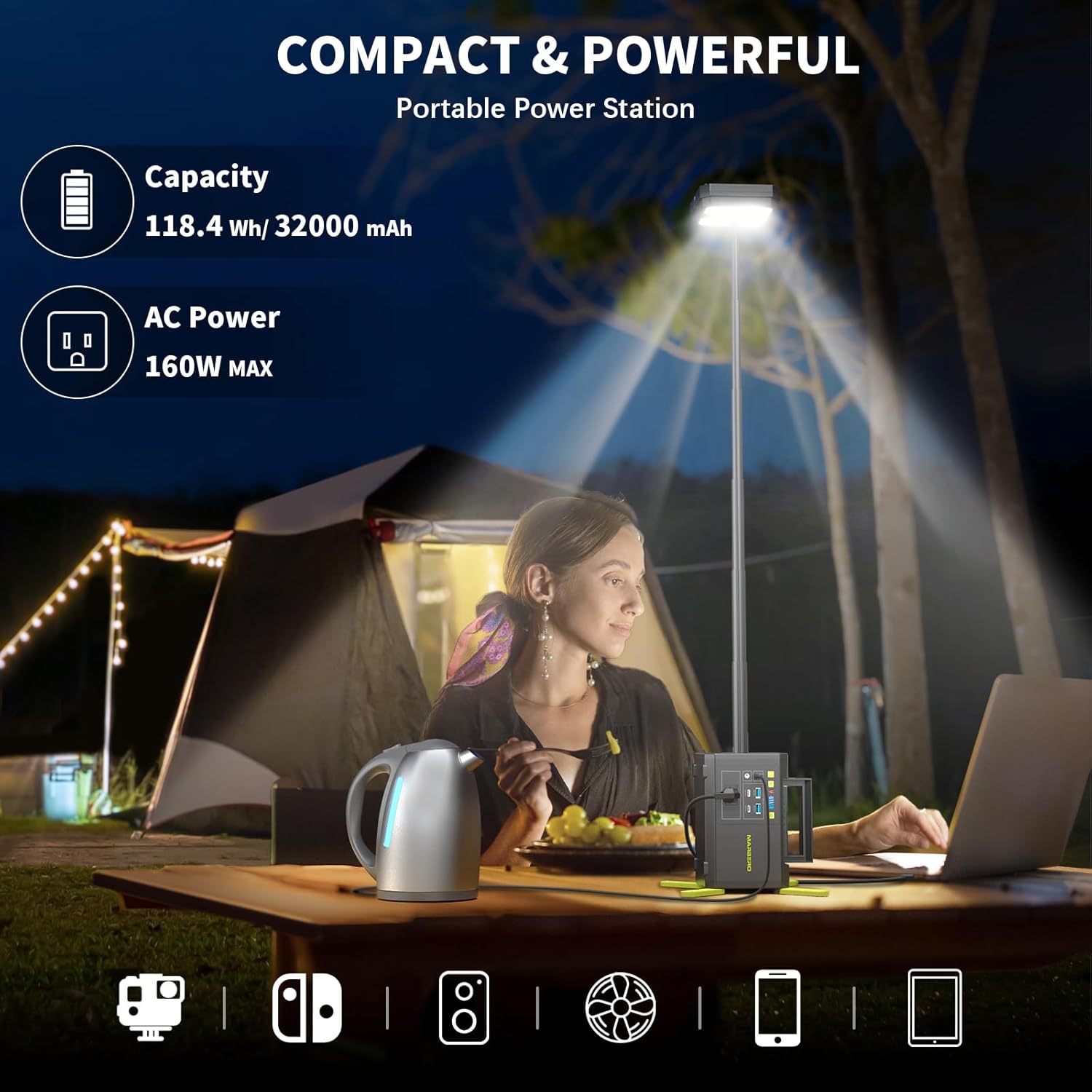 118Wh Portable Power Station w – Power Outage Light recenzja i cena