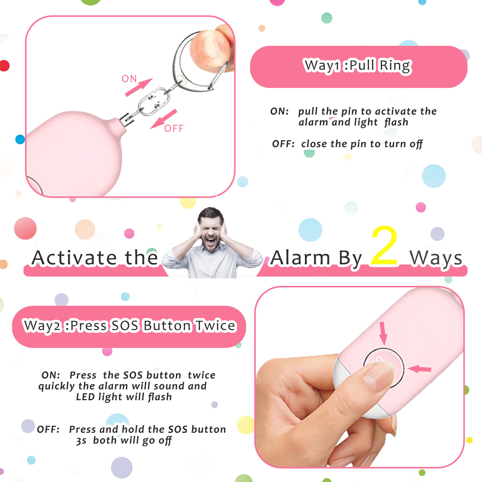 1pc Ultra-Loud 130DB Personal  – Personal Alarm Keychain recenzja i cena