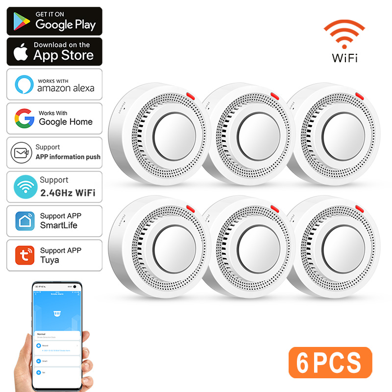 6Pack Tuya WiFi Smart Smoke Se – Smoke Detector Interconnected recenzja i cena