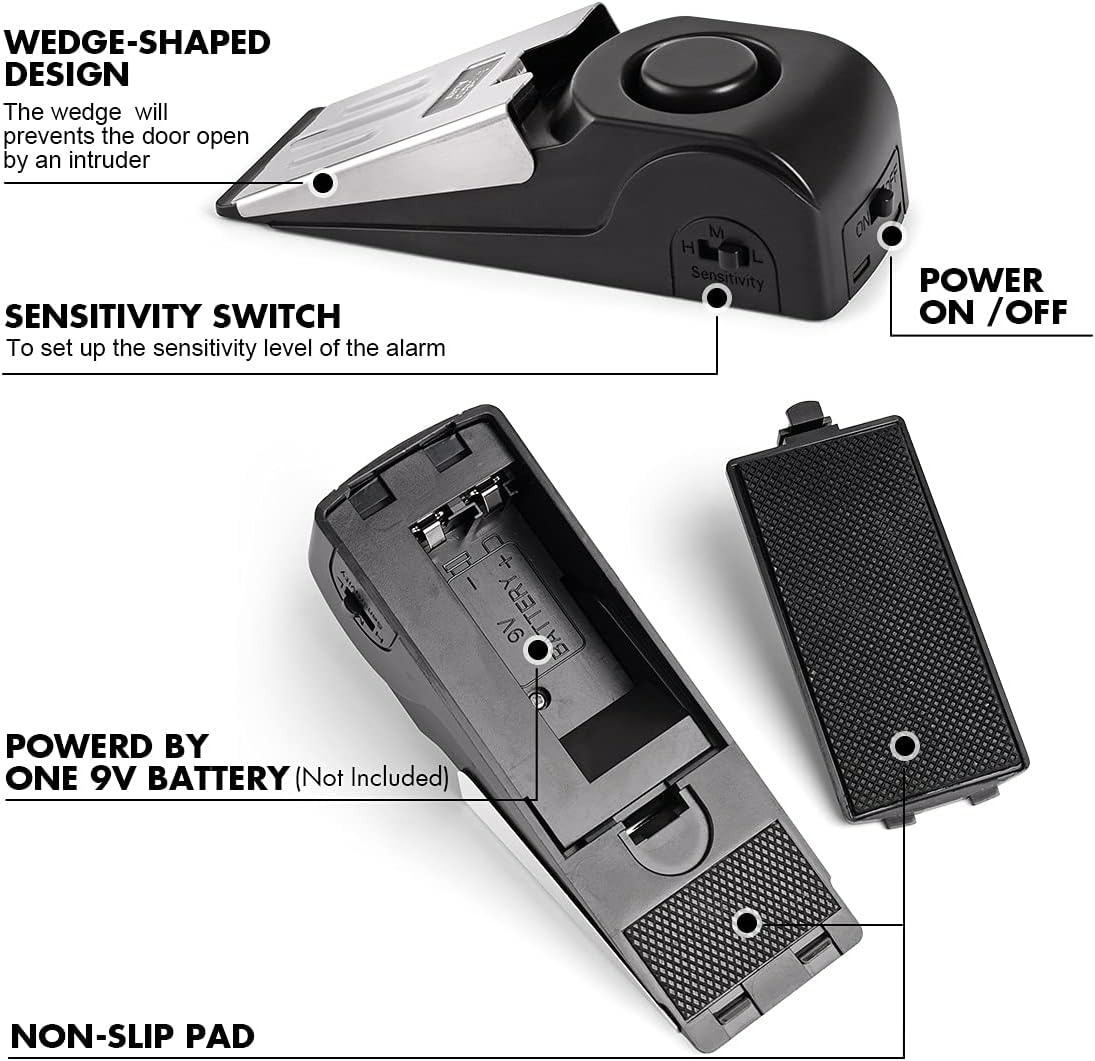 1/2Pcs Portable Travel 120 DB  – Door Stop Alarm recenzja i cena