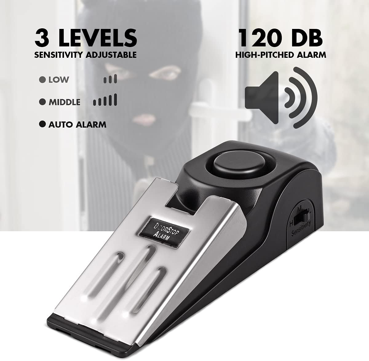 1/2Pcs Portable Travel 120 DB  – Door Stop Alarm recenzja i cena